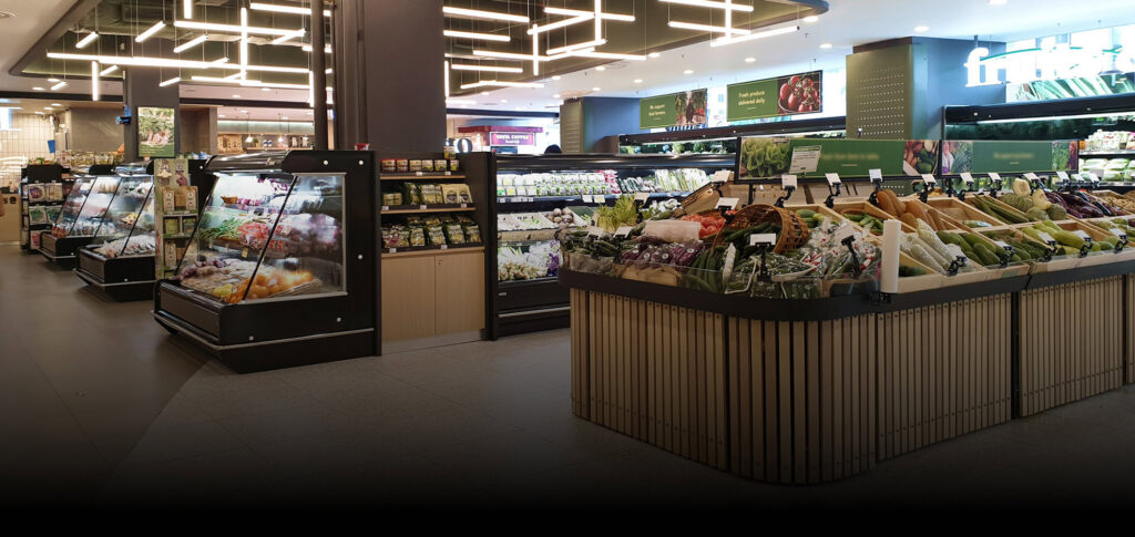 Rayon légumes d'un supermarché sécurisé